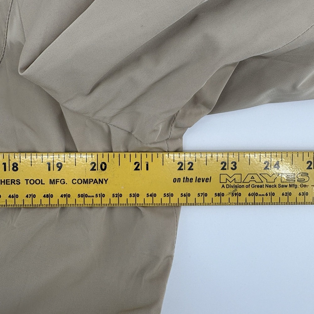TALBOTS double breasted trench coat tan cotton jacket‎ belted lightweight Large - Picture 9 of 13